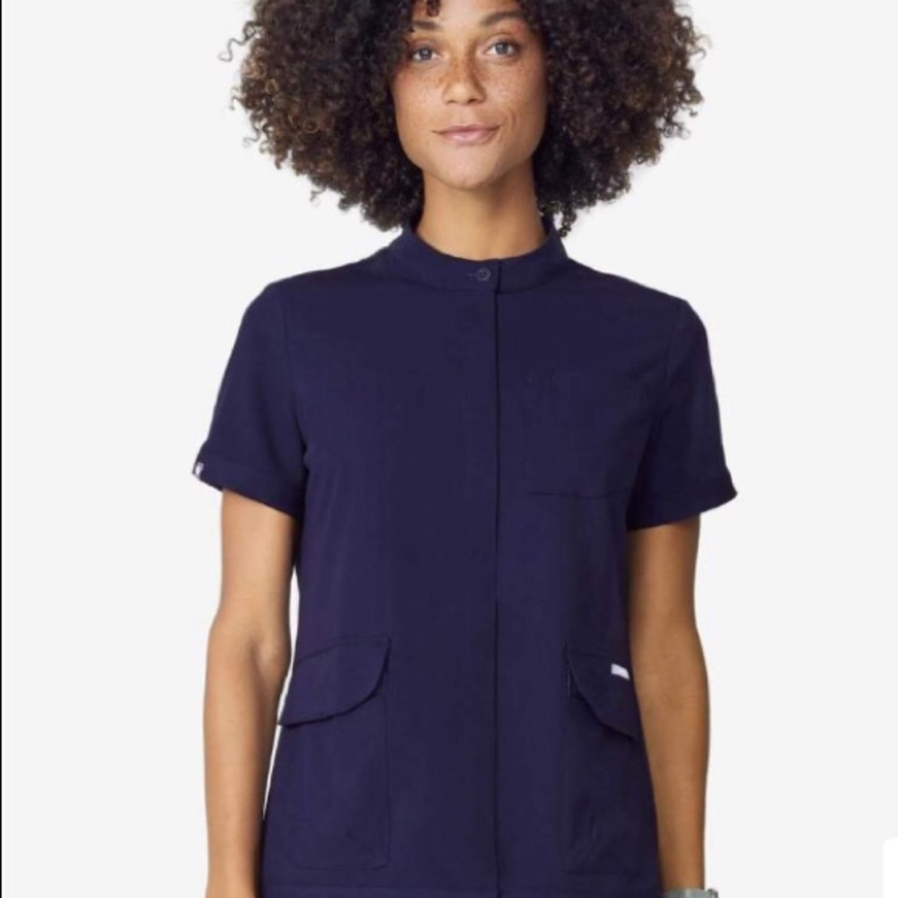 Figs Rosario Military Scrub Top Navy